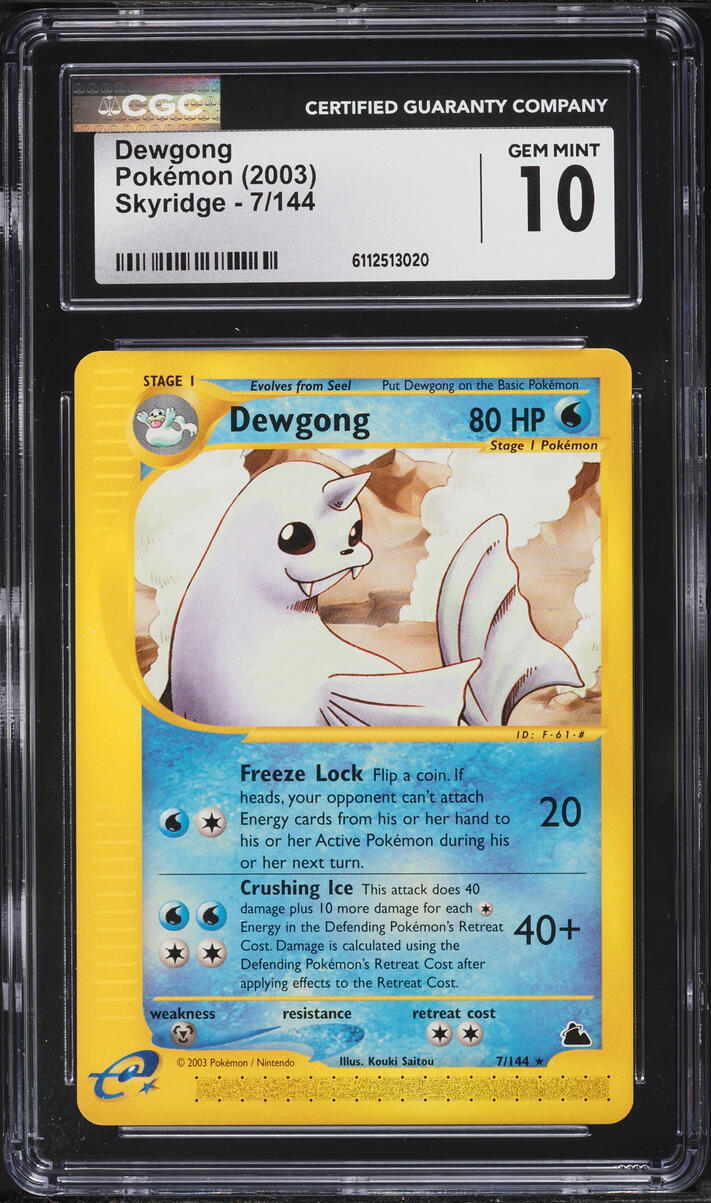 2003 Pokemon Skyridge Dewgong #7 CGC 10 GEM MINT