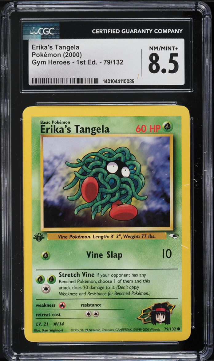 2000 Pokemon Gym Heroes 1st Edition Erika's Tangela #79 CGC 8.5 NM-MT+
