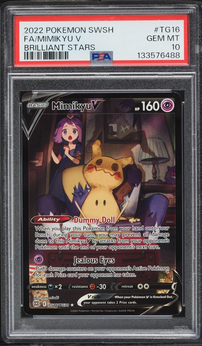 2022 Pokemon Sword & Shield Brilliant Stars CHR Mimikyu V #TG16 PSA 10 GEM MINT