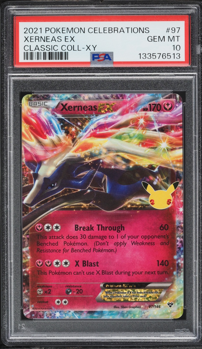2021 Pokemon Sword & Shield Celebrations Classic Collection Xerneas EX #97 PSA 10 GEM MINT