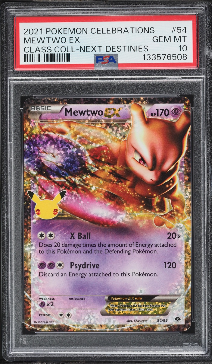 2021 Pokemon Sword & Shield Celebrations Holo Mewtwo EX #54 PSA 10 GEM MINT