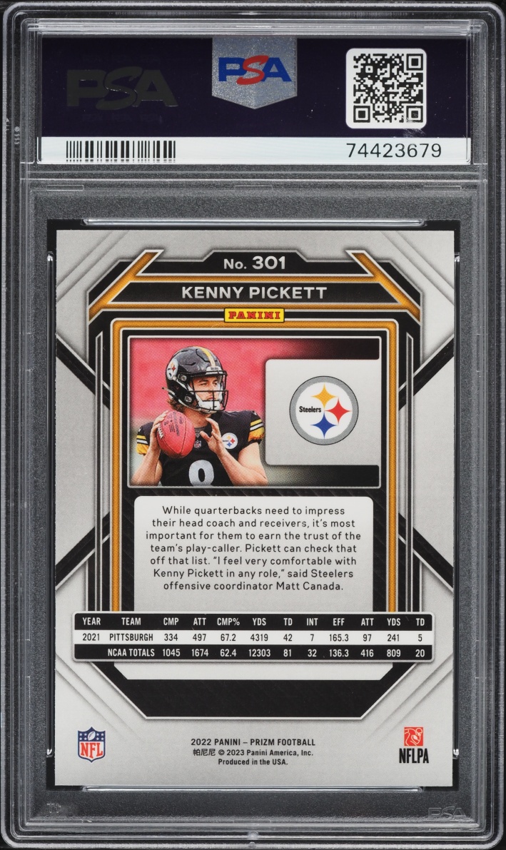 2022 Panini Prizm Kenny Pickett ROOKIE #301 PSA 10 GEM MINT
