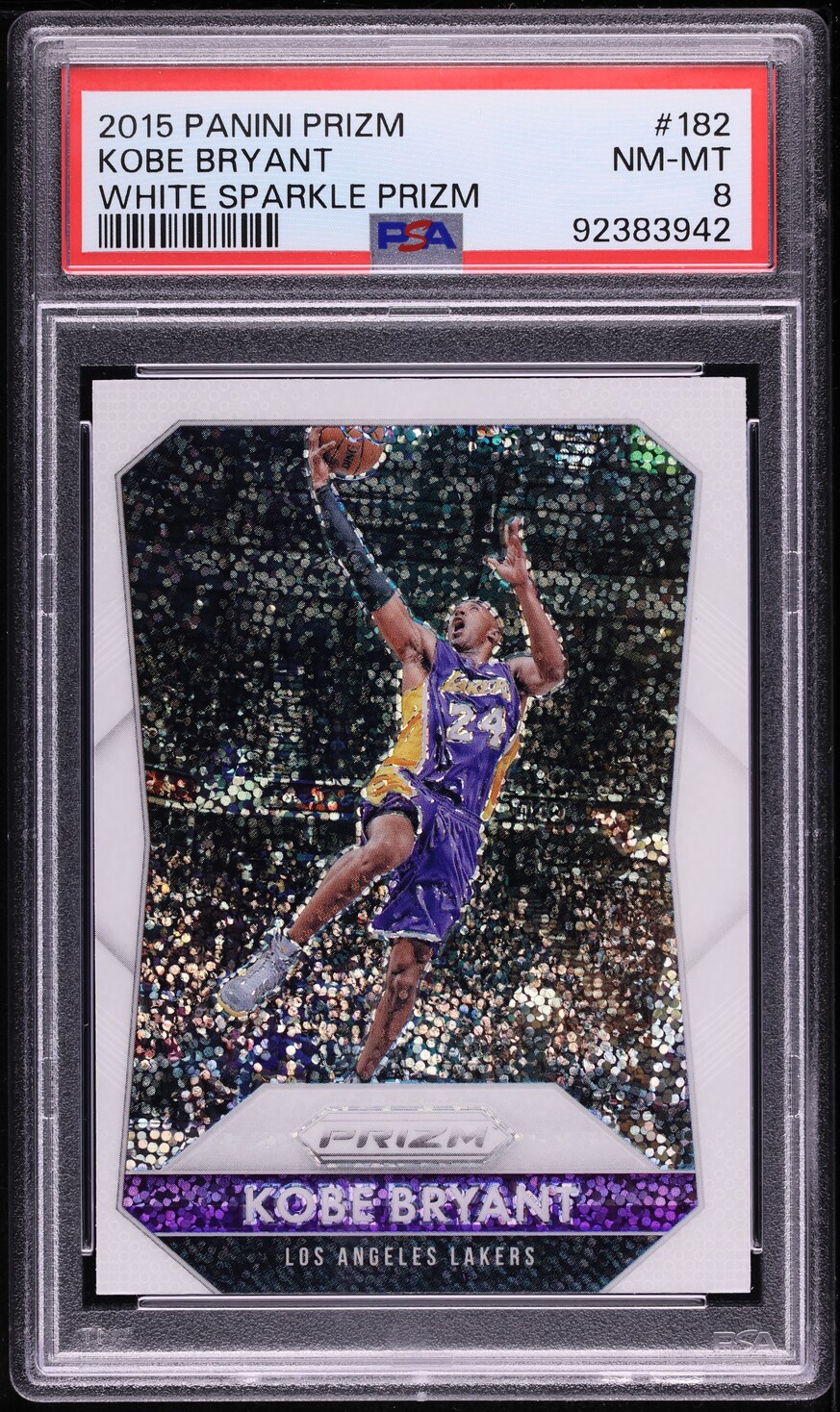 2015 Panini Prizm White Sparkle Kobe Bryant #182 PSA 8 NM-MT