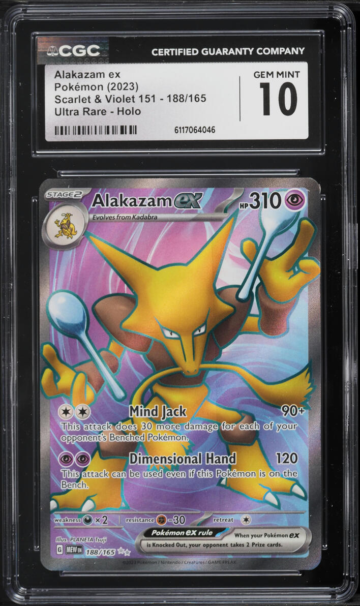 2023 Pokemon Scarlet & Violet 151 Full Art Alakazam ex #188 CGC 10 GEM MINT