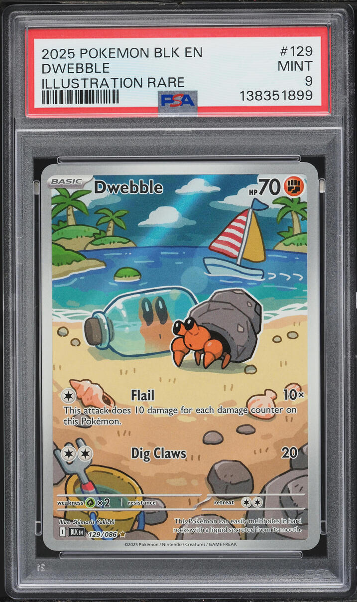 2025 Pokemon Scarlet & Violet Black Bolt IR Dwebble #129 PSA 9 MINT