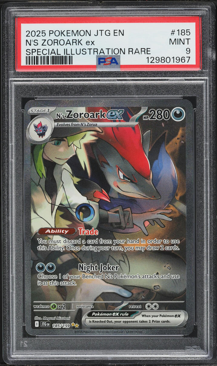 2025 Pokemon Scarlet & Violet Journey Together SIR N's Zoroark ex #185 PSA 9 MINT