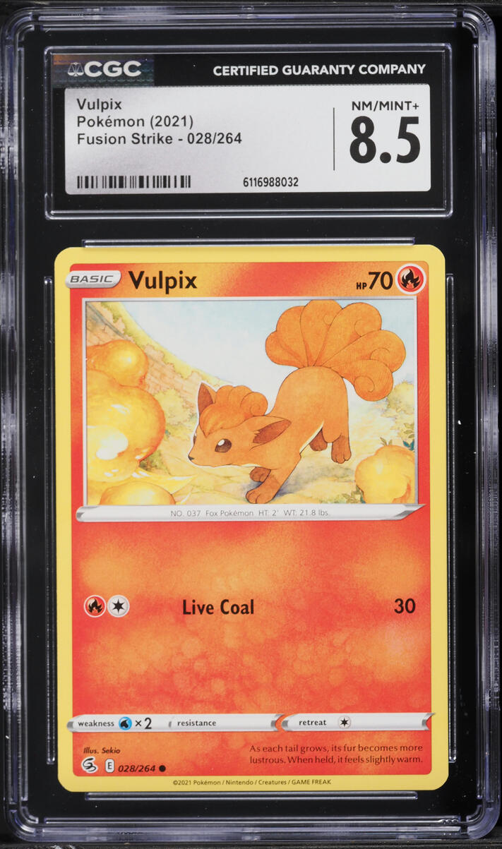 2021 Pokemon Sword & Shield Fusion Strike Vulpix #028 CGC 8.5 NM-MT+
