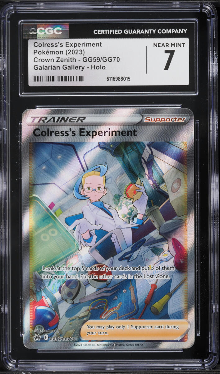 2023 Pokemon Sword & Shield Crown Zenith Full Art Colress's Experiment #GG59 CGC 7 NRMT