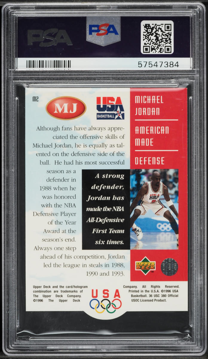1996 Upper Deck USA American Made Defense Die-Cut Michael Jordan #M2 PSA 10 GEM