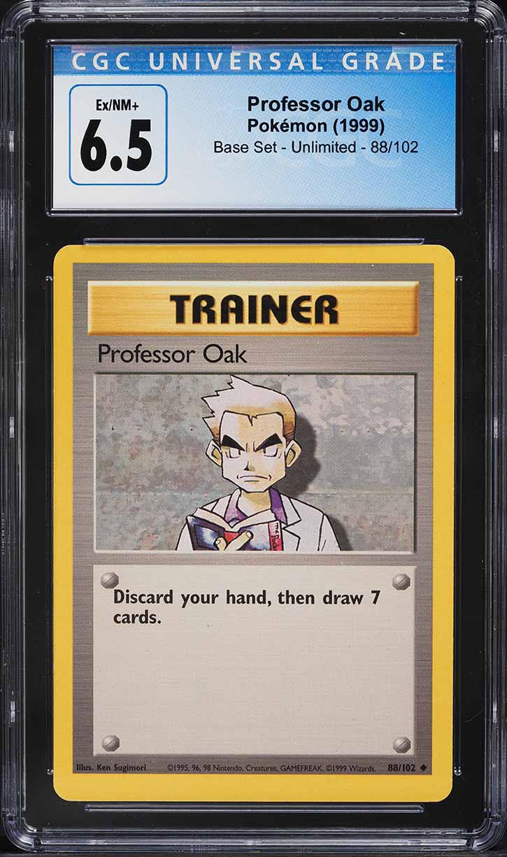 1999 Pokemon Base Set Professor Oak #88 CGC 6.5 EXMT+