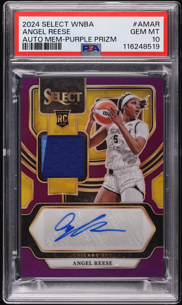 2024 Select WNBA Purple Prizm Angel Reese ROOKIE PATCH AUTO /99 PSA 10 GEM MINT