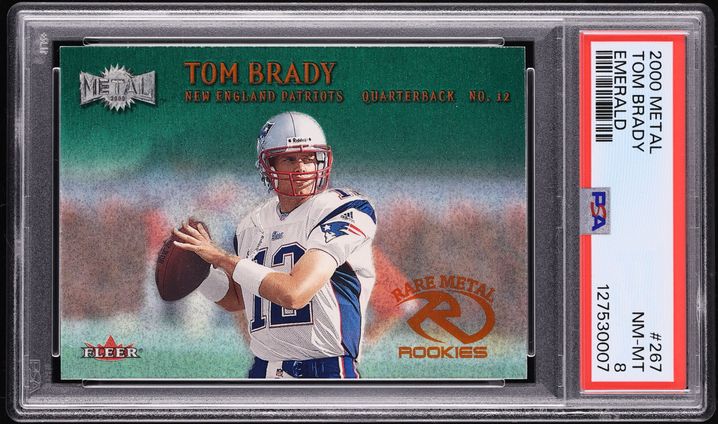 2000 Metal Emerald Tom Brady ROOKIE #267 PSA 8 NM-MT