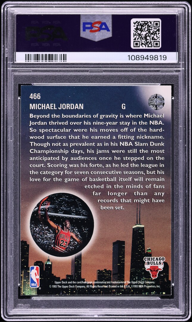 1993 Upper Deck Skylights Michael Jordan #466 PSA 9 MINT
