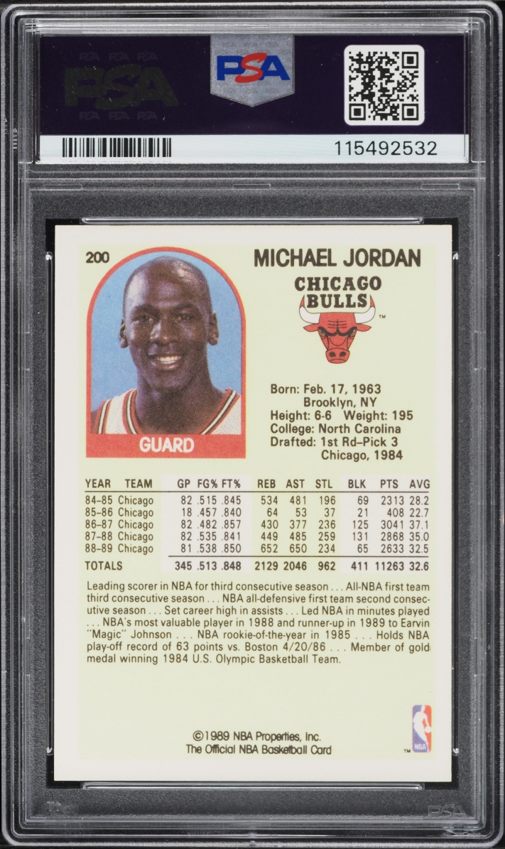 1989 Hoops Michael Jordan #200 PSA 10 GEM MINT
