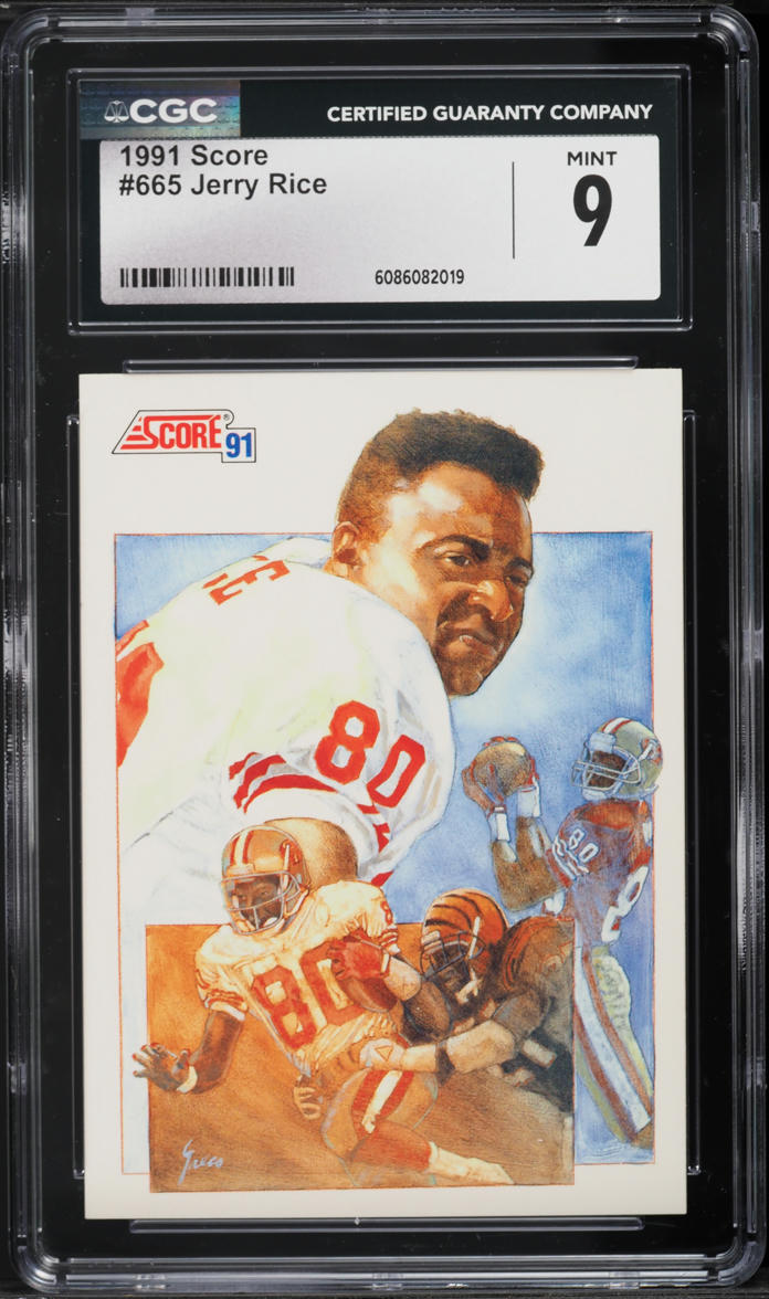 1991 Score Football Jerry Rice #665 CGC 9 MINT
