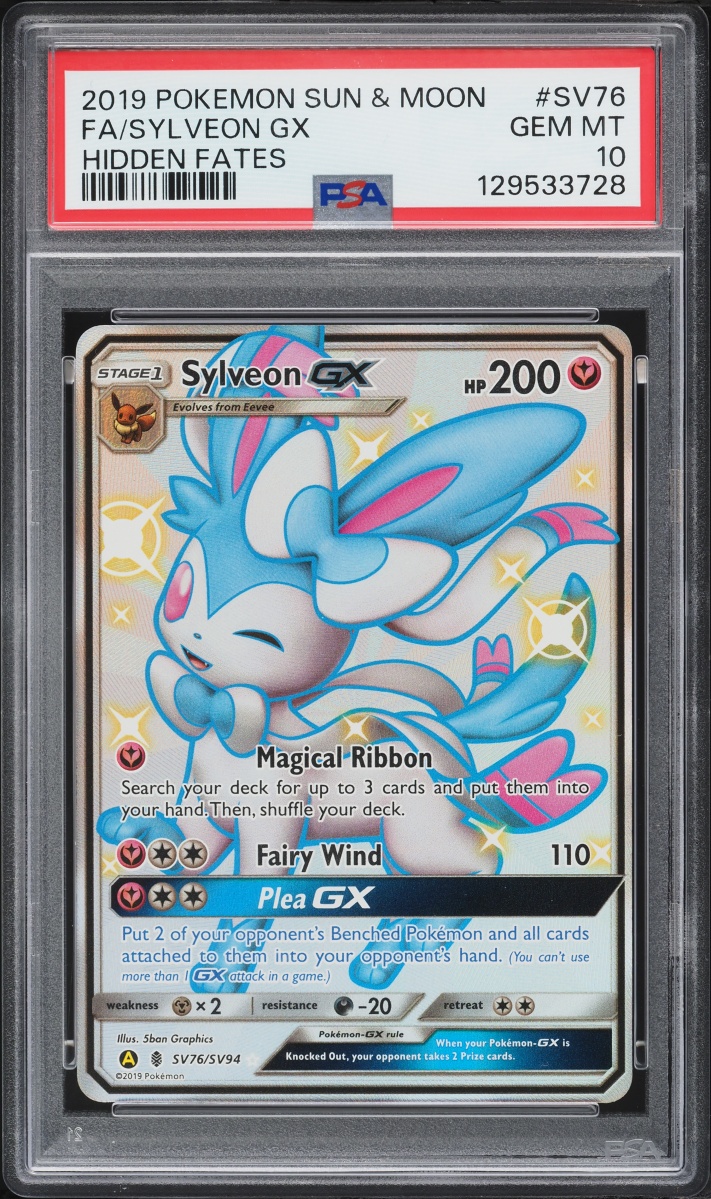2019 Pokemon Sun & Moon Hidden Fates Full Art Sylveon GX #SV76 PSA 10 GEM MINT