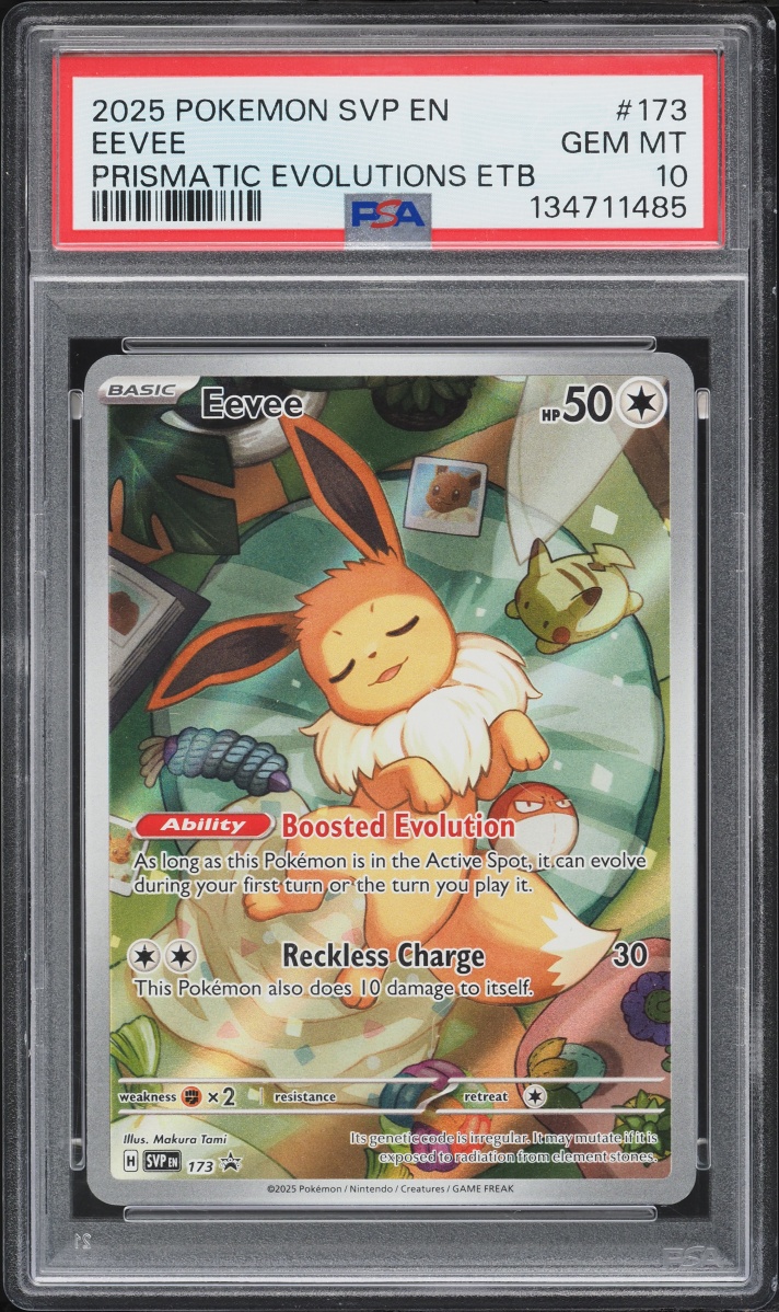 2025 Pokemon Scarlet & Violet Promo Prismatic Evolutions ETB Full Art Eevee #173 PSA 10 GEM