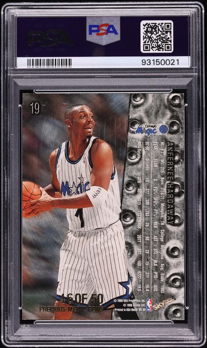 1998 Metal Universe Precious Metal Gems PMG Anfernee Hardaway /50 #19 PSA 7 NRMT