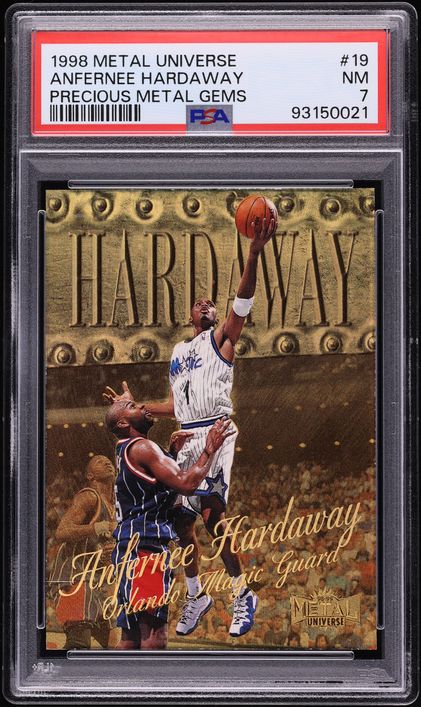 1998 Metal Universe Precious Metal Gems PMG Anfernee Hardaway /50 #19 PSA 7 NRMT