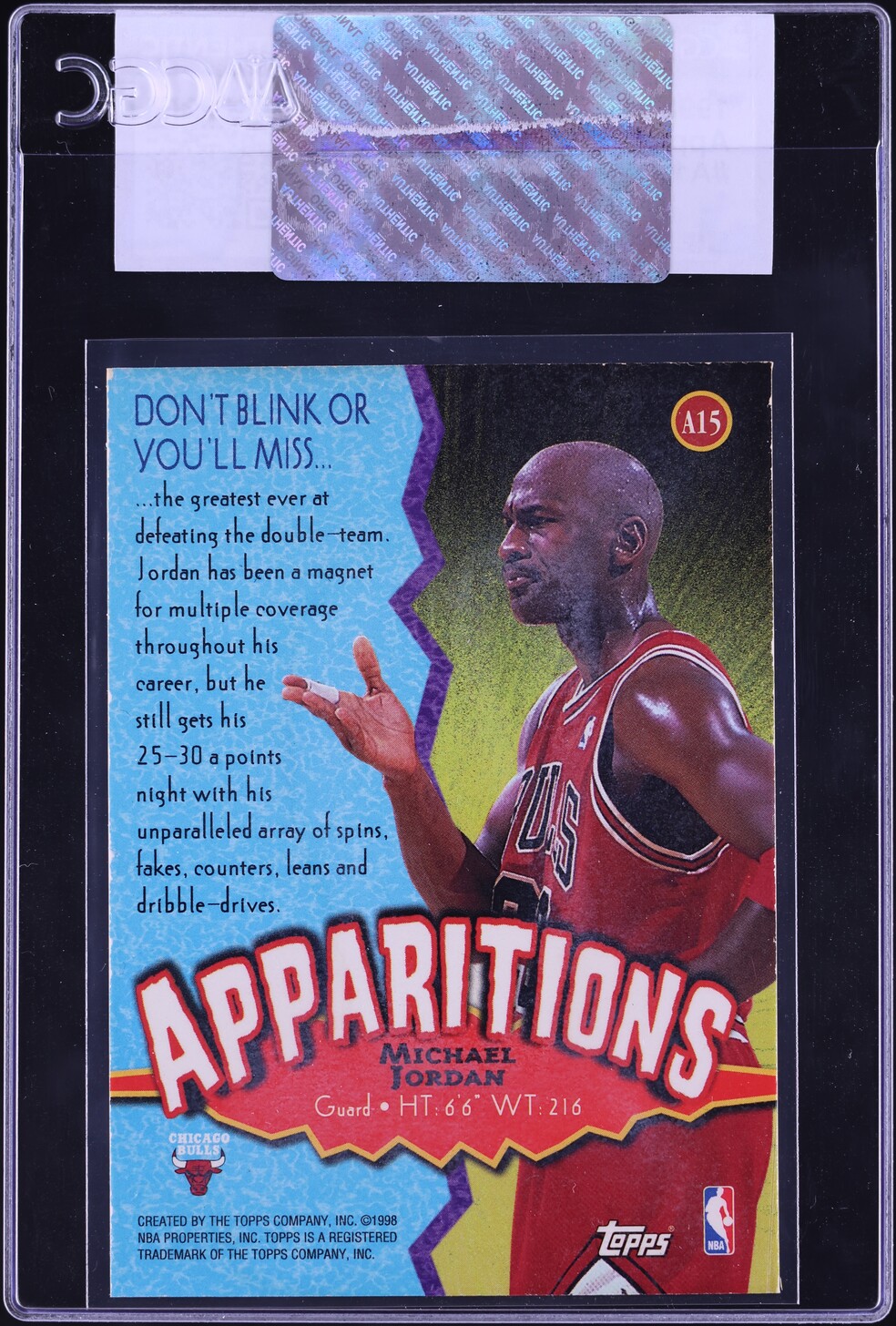 1998 Topps Apparitions Michael Jordan #A15 CGC AUTH