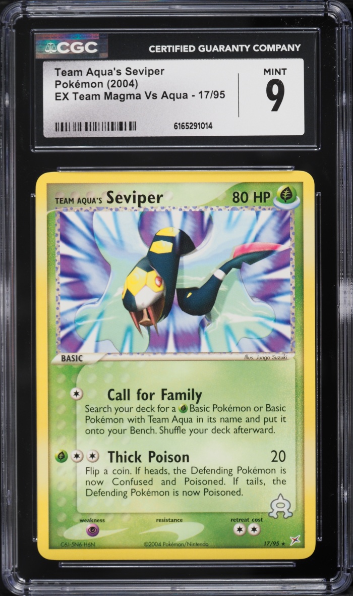 2004 Pokemon EX Team Magma Vs Aqua Team Aqua's Seviper #17 CGC 9 MINT