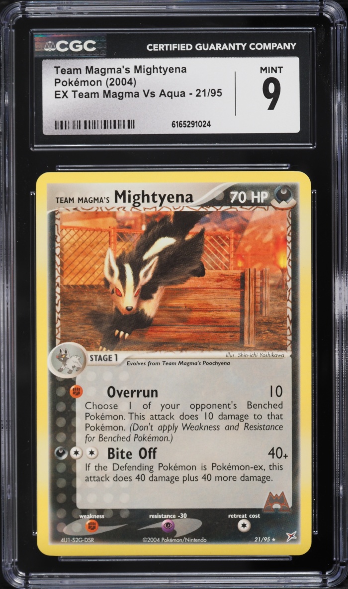 2004 Pokemon EX Team Magma VS Aqua Team Magma's Mightyena #21 CGC 9 MINT