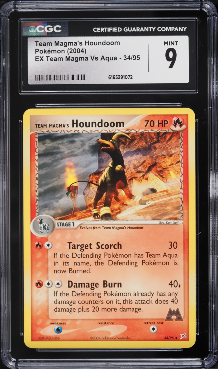 2004 Pokemon EX Team Magma Vs Aqua Team Magma's Houndoom #34 CGC 9 MINT