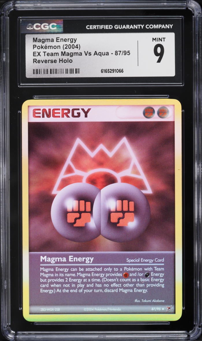 2004 Pokemon EX Team Magma Vs Aqua Reverse Holo Magma Energy #87 CGC 9 MINT
