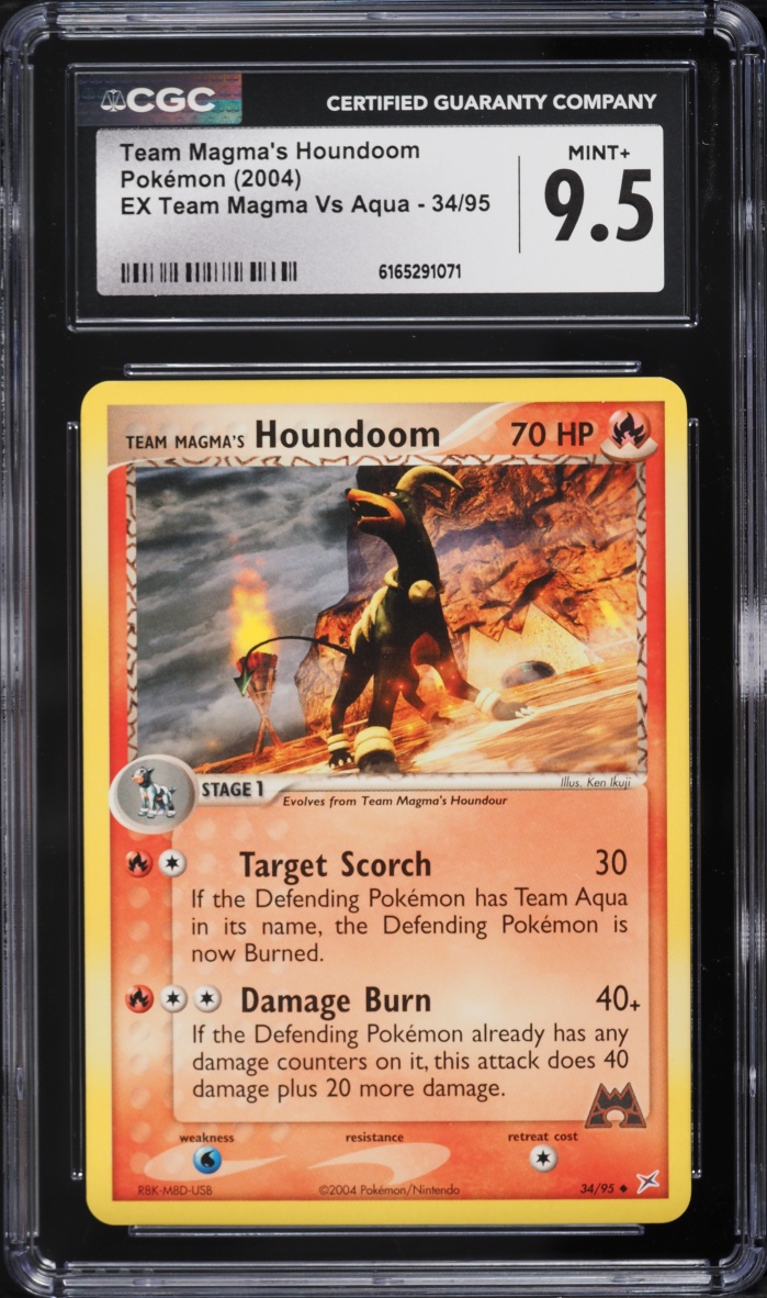 2004 Pokemon EX Team Magma Vs Aqua Team Magma's Houndoom #34 CGC 9.5 MINT+