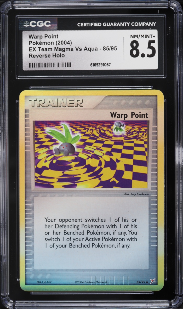 2004 Pokemon EX Team Magma Vs Aqua Reverse Holo Warp Point #85 CGC 8.5 NM-MT+