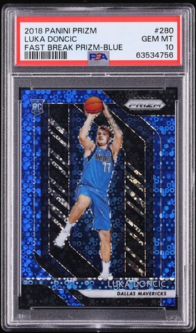 2018 Panini Prizm Luka Doncic ROOKIE RC #280 PSA 9 MINT on