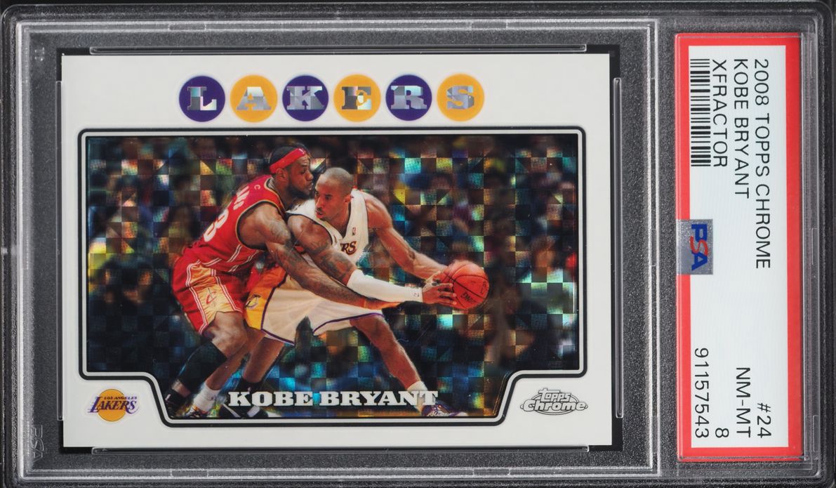 2008 Topps Chrome Xfractor Kobe Bryant w/ LeBron James /288 #24 PSA 8 NM-MT