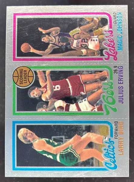 1996 Finest Reprint w/ Coating Larry Bird Julius Erving Magic