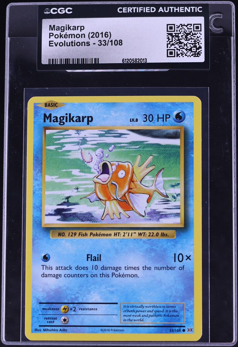 2016 Pokemon XY Evolutions Magikarp #33 CGC AUTH
