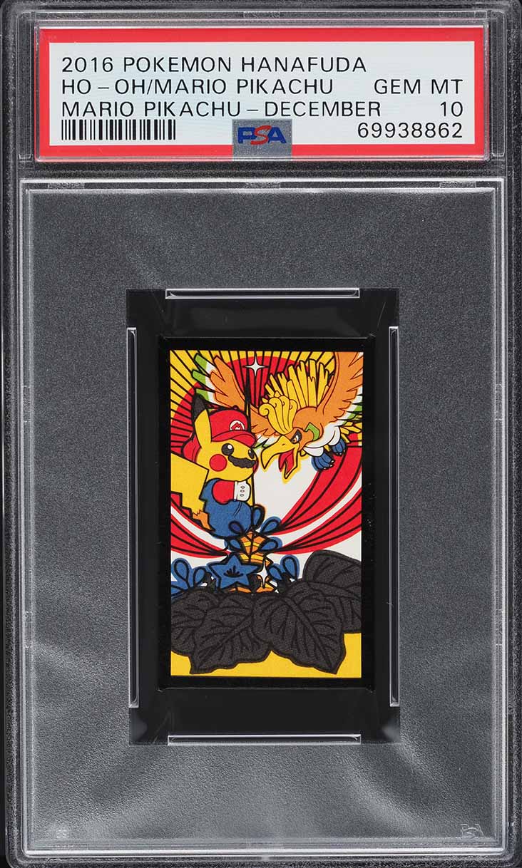 2016 Pokemon Hanafuda Mario Pikachu December Ho-Oh PSA 10 GEM MINT