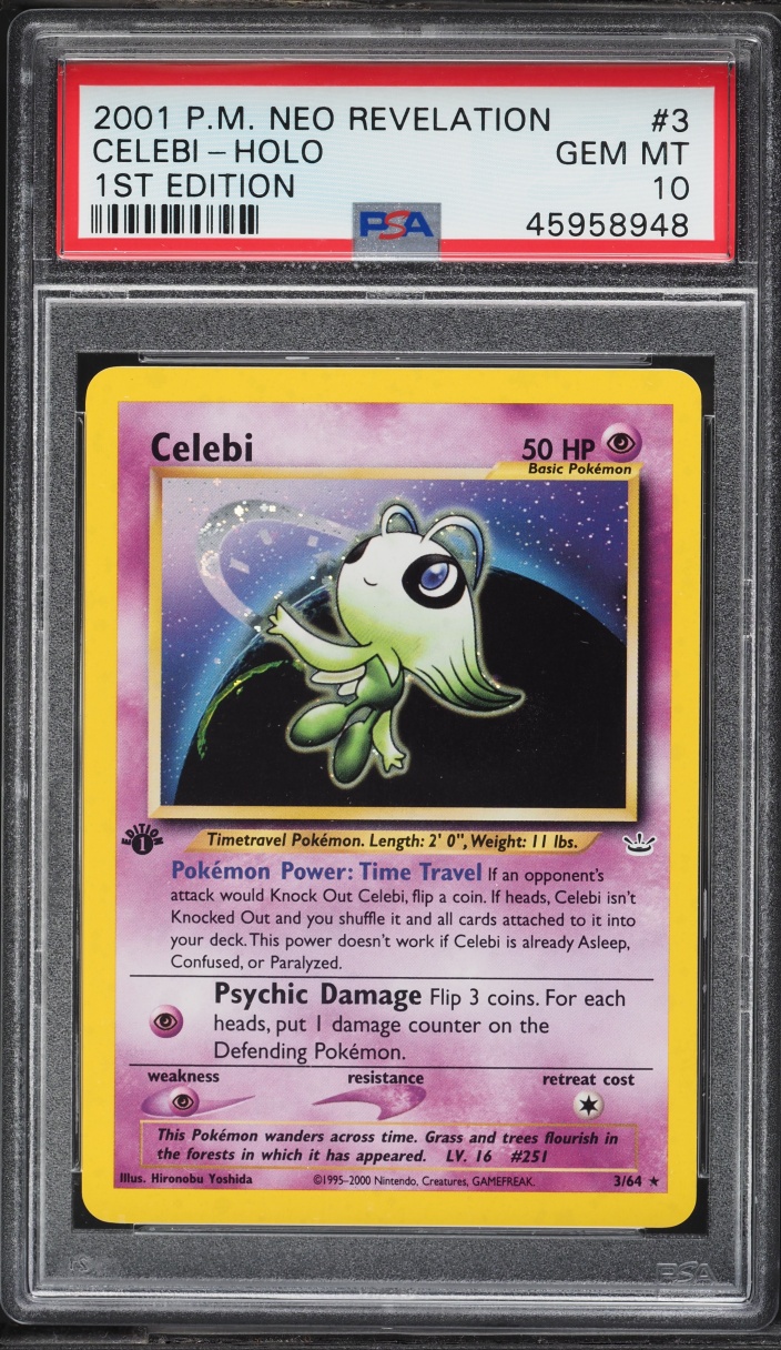 2001 Pokemon Neo Revelation 1st Edition Holo Celebi #3 PSA 10 GEM MINT