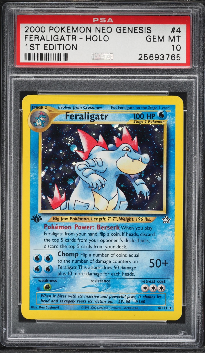 2000 Pokemon Neo Genesis 1st Edition Holo Feraligatr #4 PSA 10 GEM MINT
