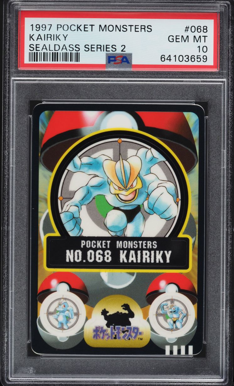 1997 Pokemon Japanese Pocket Monsters Sealdass Series 2 Kairiky #068 PSA 10 GEM