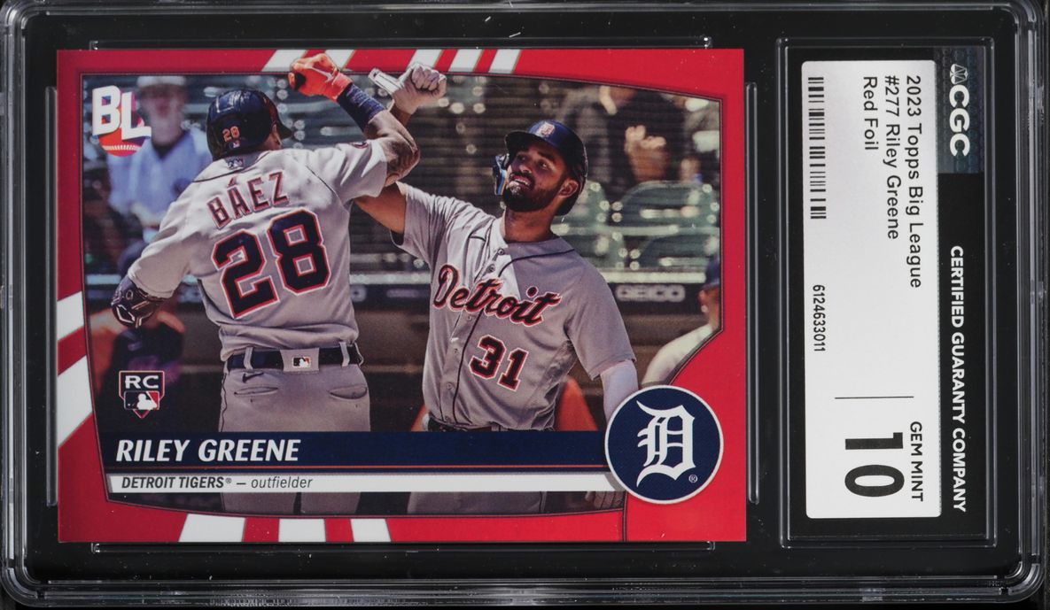 2023 Topps Big League Red Foil Riley Greene ROOKIE #277 CGC 10 GEM MINT