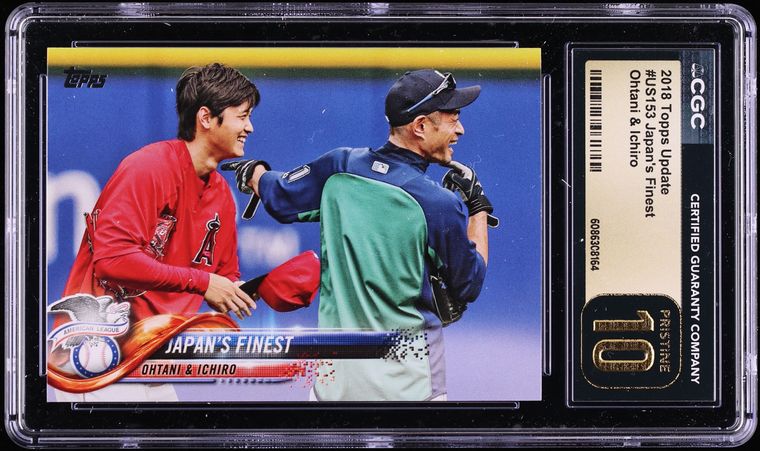 2018 Topps Update Japan's Finest Ichiro Suzuki w/ Shohei Ohtani ROOKIE #US153 CGC 10 PRISTINE