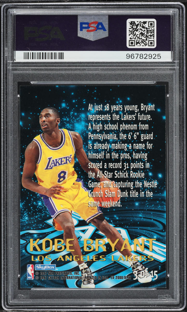 1996 Skybox E-X2000 Star Date 2000 Kobe Bryant ROOKIE #3 PSA
