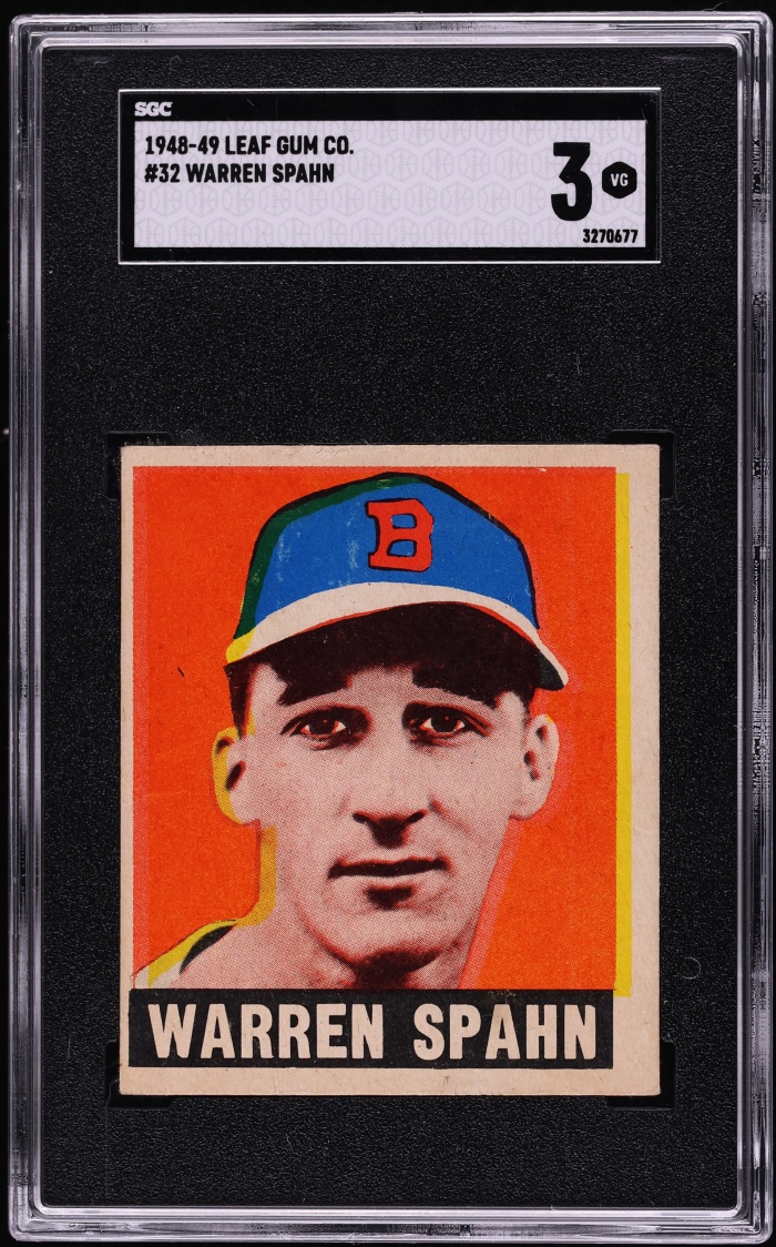 1948 Leaf Warren Spahn ROOKIE #32 SGC 3 VG