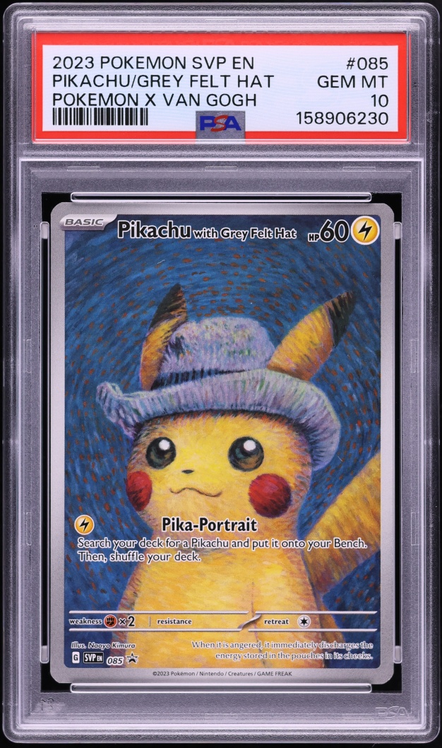2023 Pokemon Scarlet & Violet Promo Van Gogh Full Art Pikachu With Grey Felt Hat #85 PSA 10 GEM