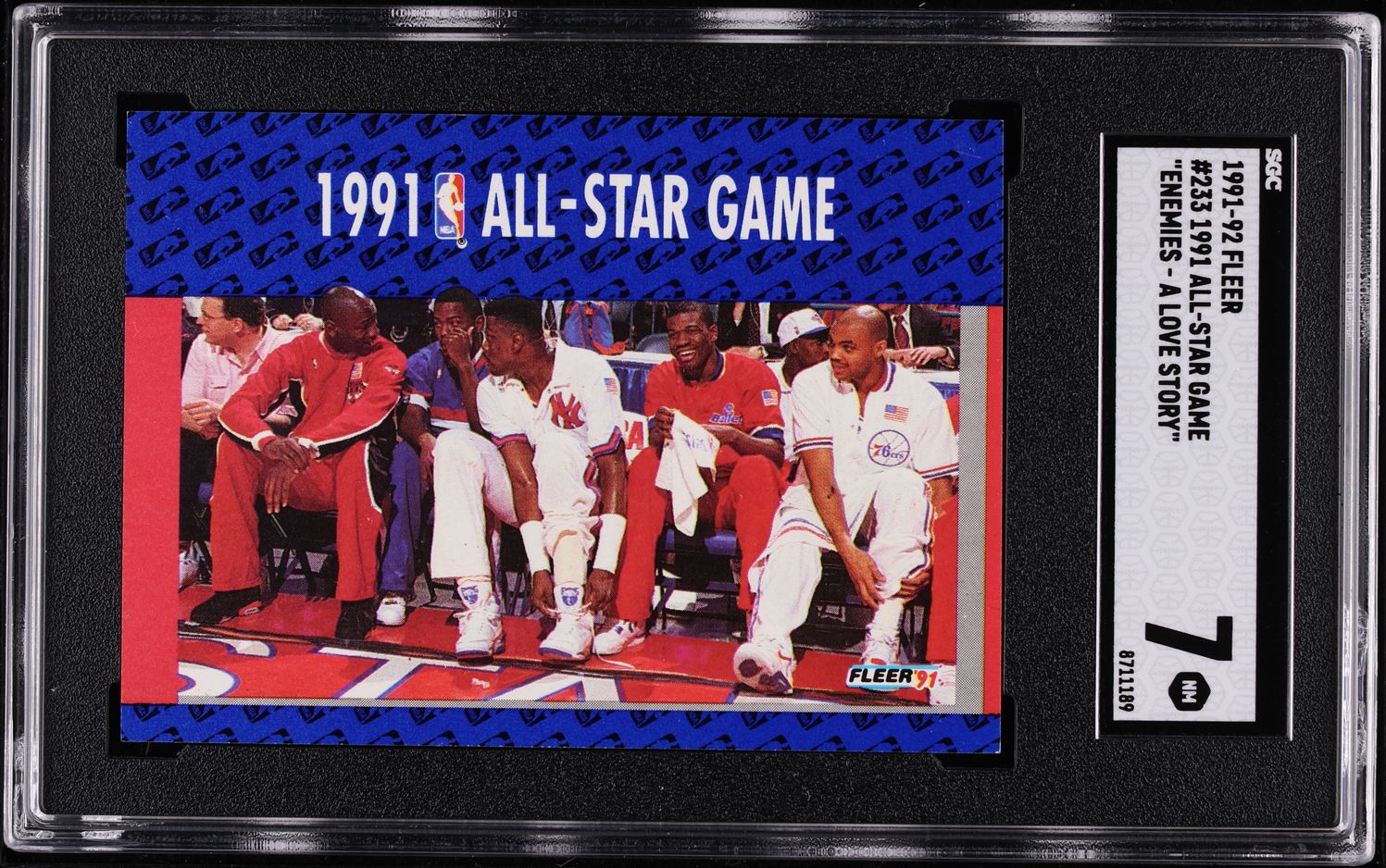 1991 Fleer Basketball Michael Jordan ALL-STAR GAME #233 SGC 7 NRMT