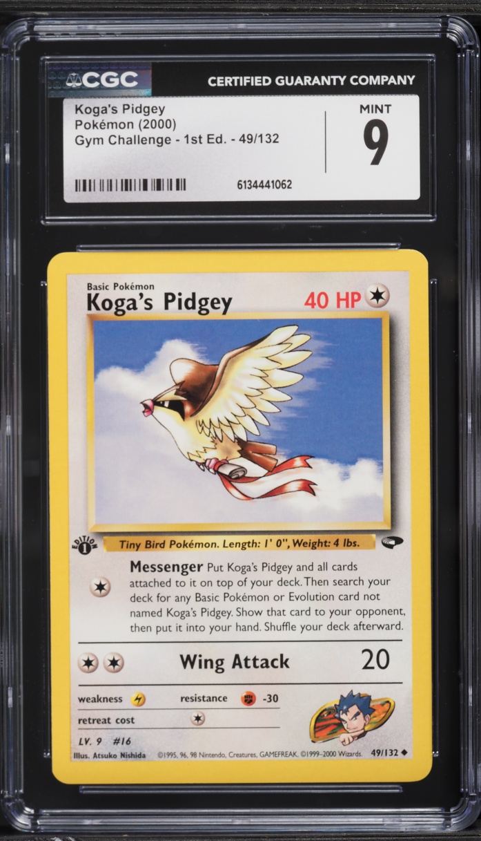 2000 Pokemon Gym Challenge 1st Edition Koga's Pidgey #49 CGC 9 MINT