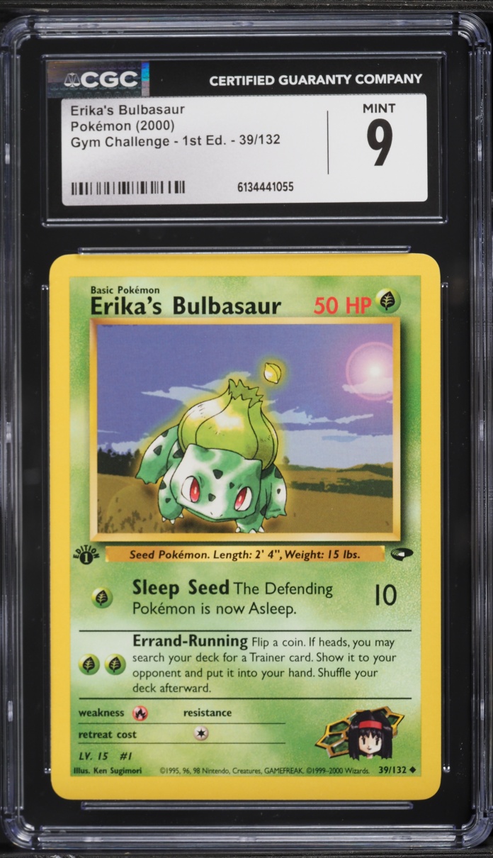 2000 Pokemon Gym Challenge 1st Edition Erika's Bulbasaur #39 CGC 9 MINT