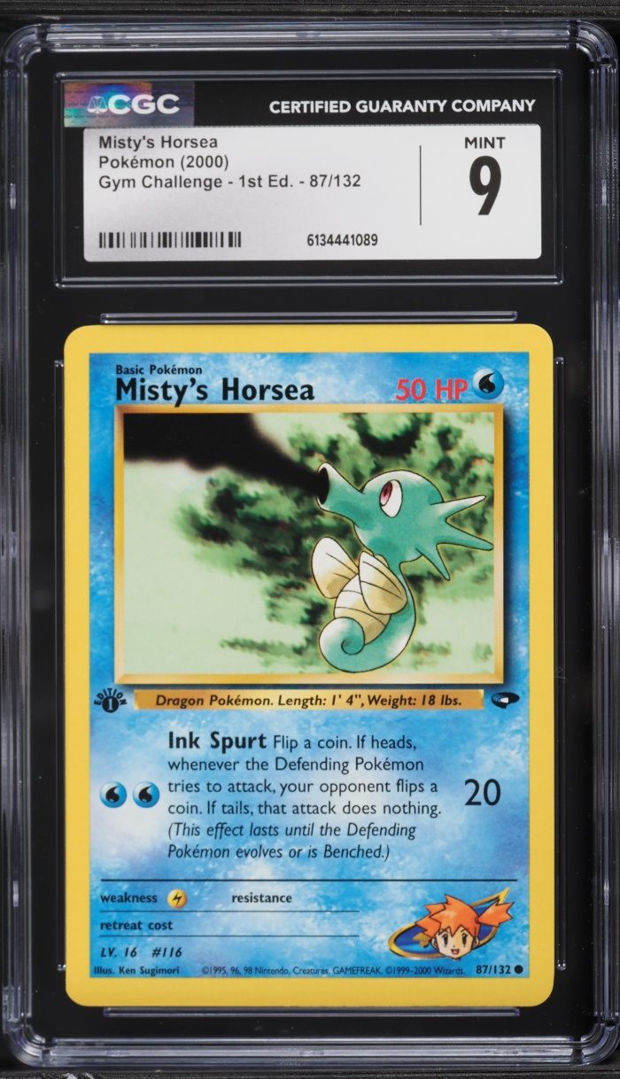 2000 Pokemon Gym Challenge 1st Edition Misty's Horsea #87 CGC 9 MINT