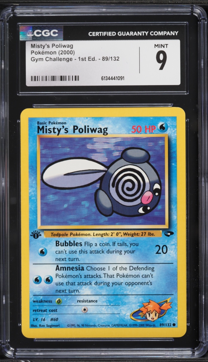 2000 Pokemon Gym Challenge 1st Edition Misty's Poliwag #89 CGC 9 MINT