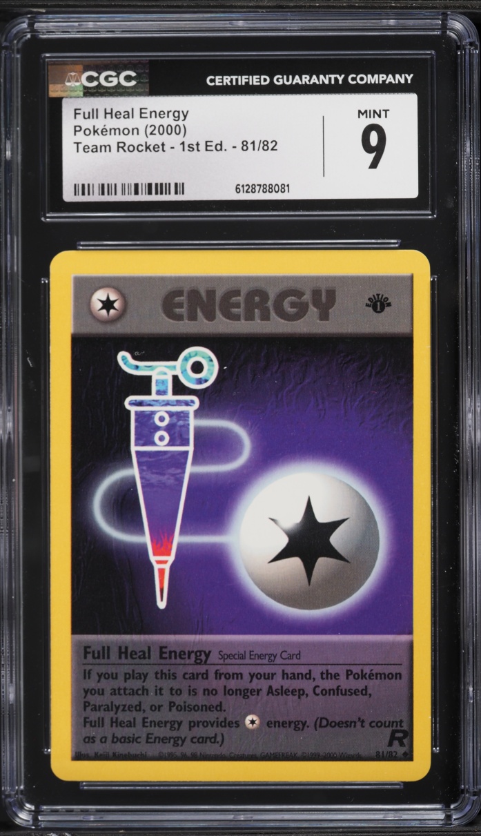 2000 Pokemon Team Rocket 1st Edition Full Heal Energy #81 CGC 9 MINT