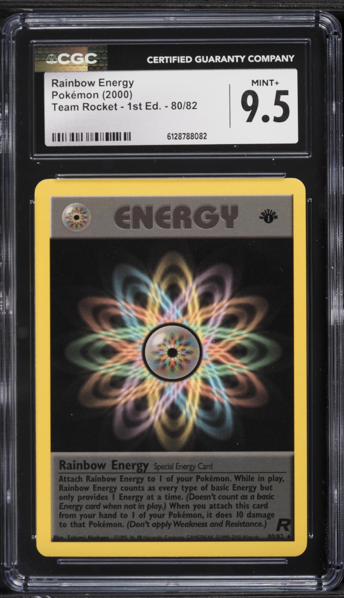 2000 Pokemon Team Rocket 1st Edition Rainbow Energy #80 CGC 9.5 MINT+